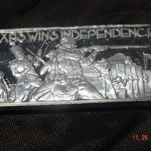 TEXAS Independence Americas Greatest Events 1 OZ .999 Silver Bar by Hamilton Min